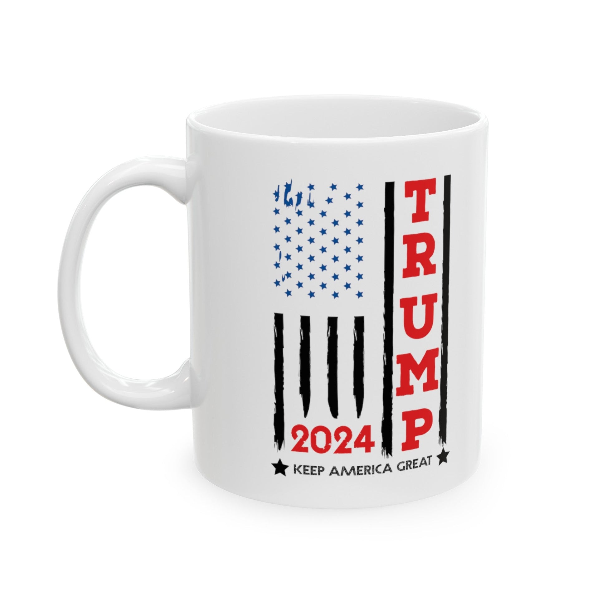 Trump 2024 Take America Back Flag - Ceramic Mug (White, 11oz) - American Apostle - 11oz