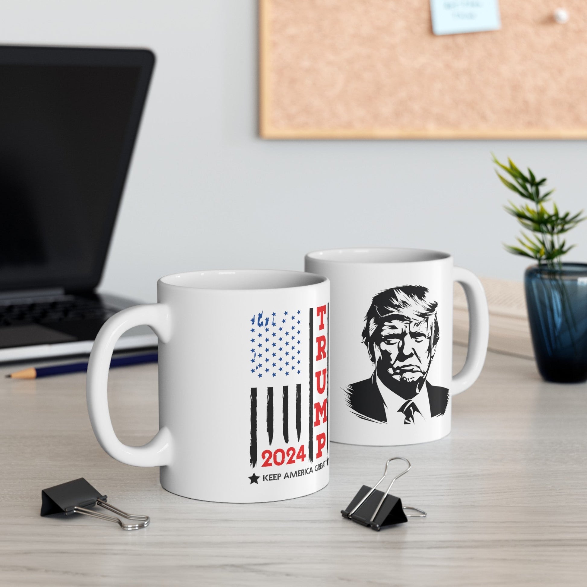 Trump 2024 Take America Back Flag - Ceramic Mug (White, 11oz) - American Apostle - 11oz