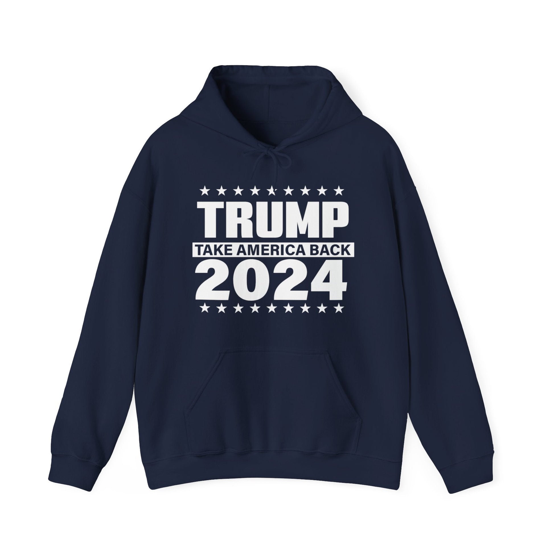 Trump 2024 Take America Back II - Unisex Hooded Sweatshirt - American Apostle - Navy