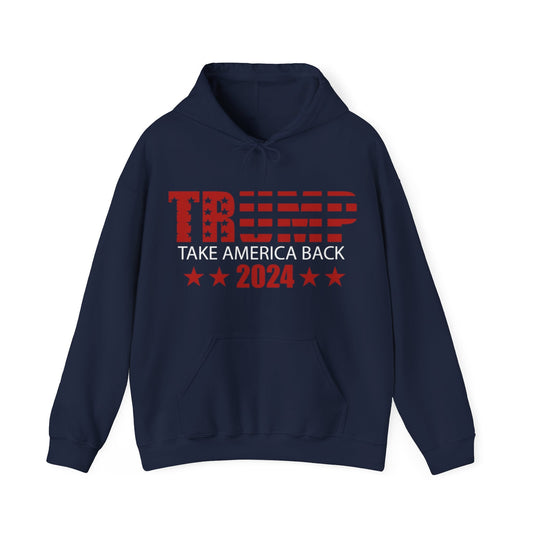 Trump 2024 Take America Back III - Unisex Hooded Sweatshirt - American Apostle - Navy