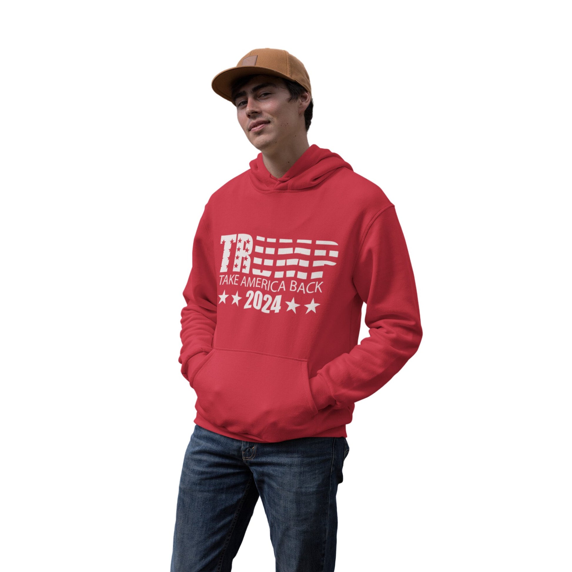 Trump 2024 Take America Back III - Unisex Hooded Sweatshirt - American Apostle - Red