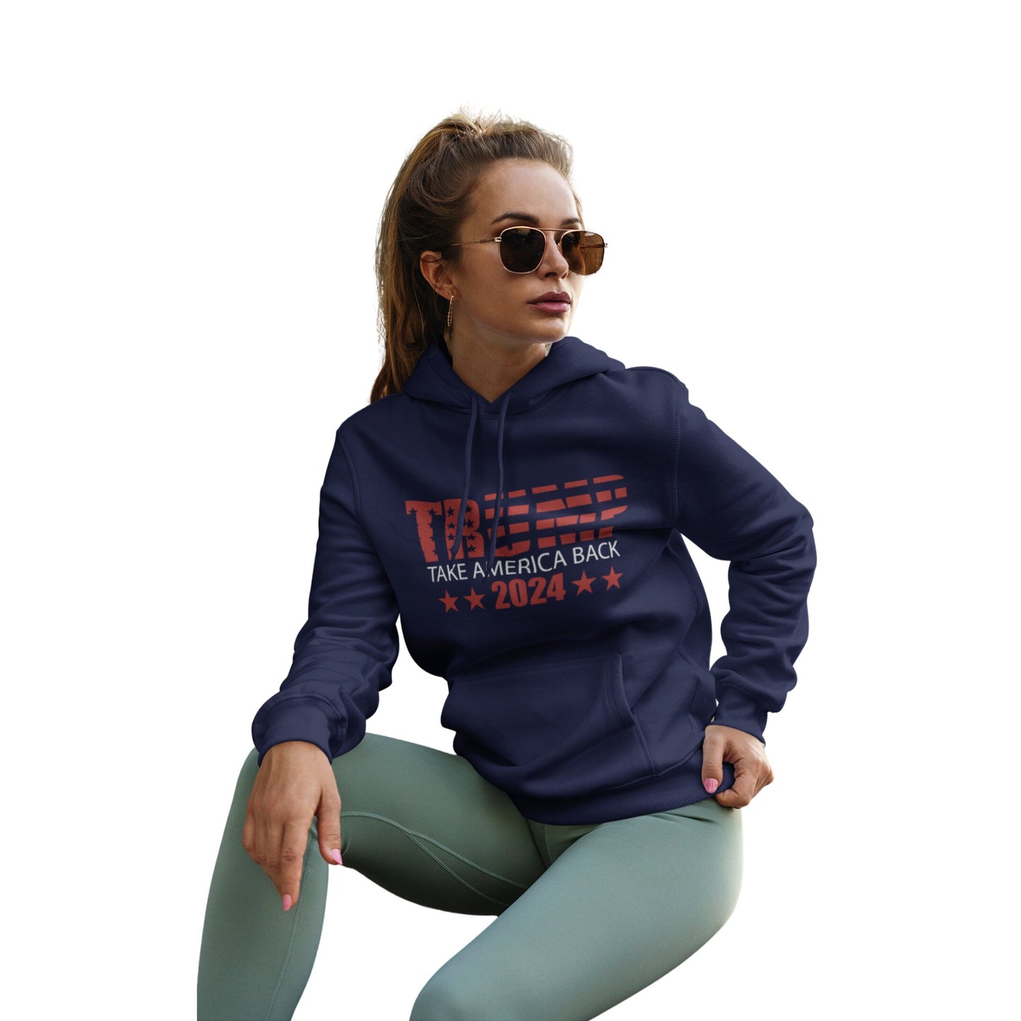 Trump 2024 Take America Back III - Unisex Hooded Sweatshirt - American Apostle - Navy