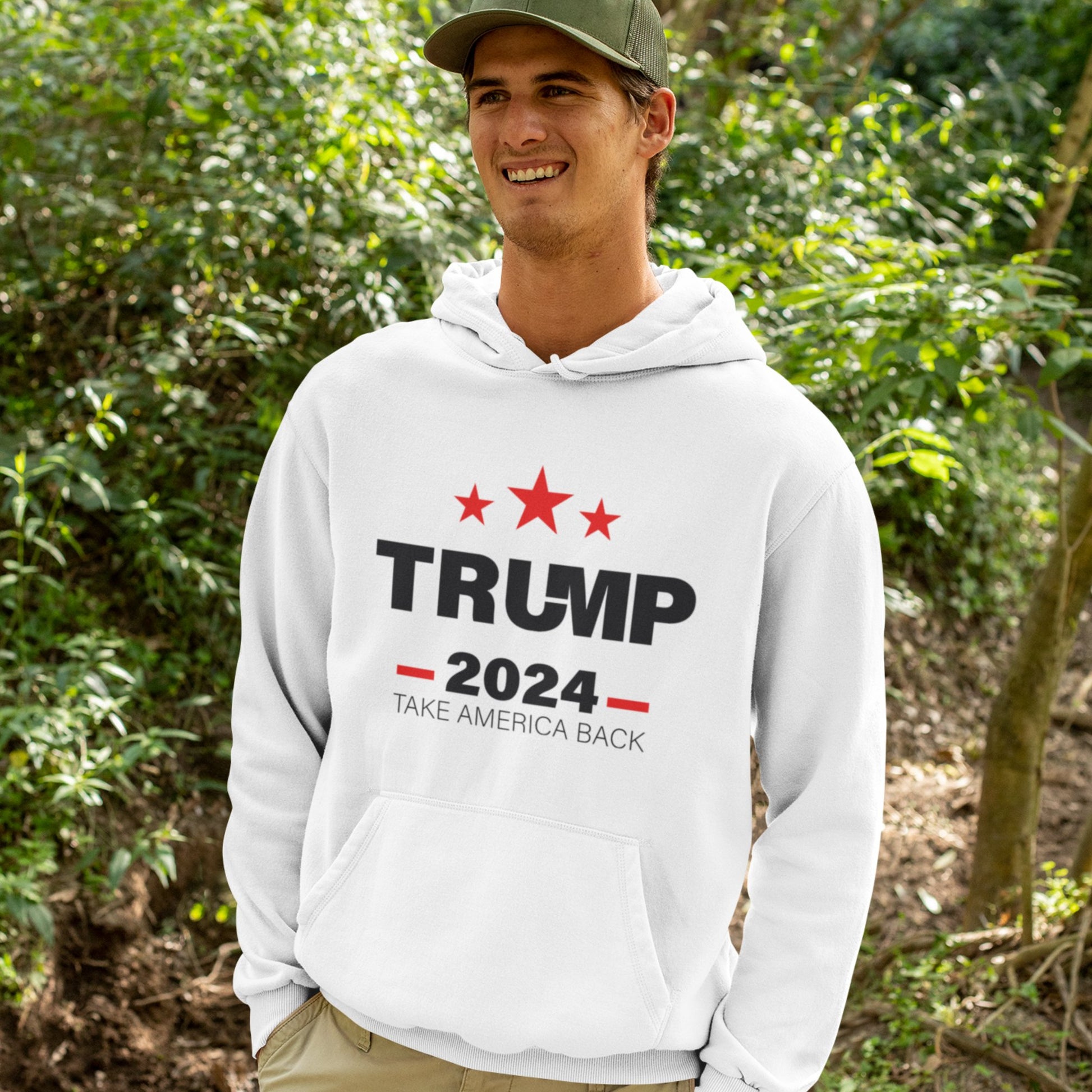 Trump 2024 Take America Back - Unisex Hooded Sweatshirt - American Apostle - White