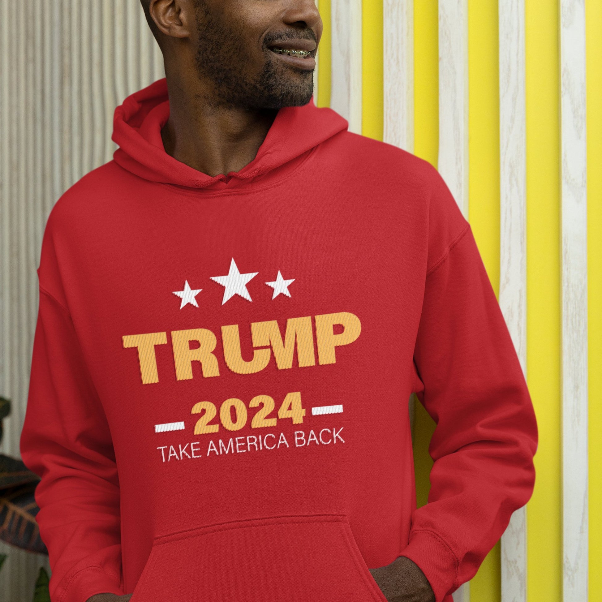 Trump 2024 Take America Back - Unisex Hooded Sweatshirt - American Apostle - Red