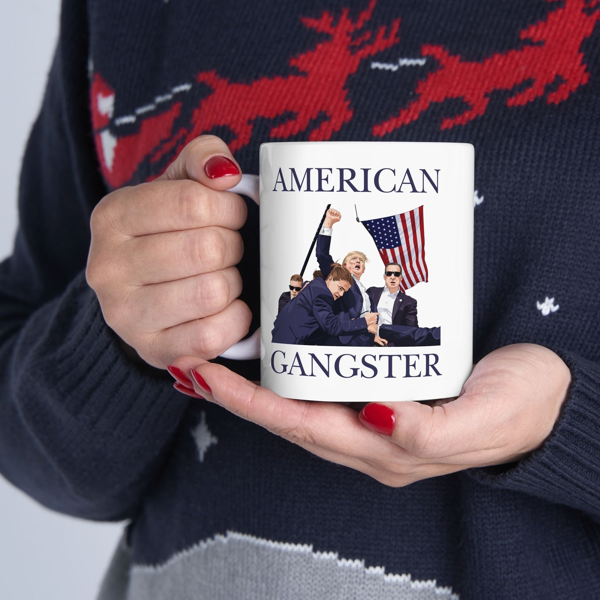 Trump American Gangster - Ceramic Mug (White, 11oz) - American Apostle - 11oz