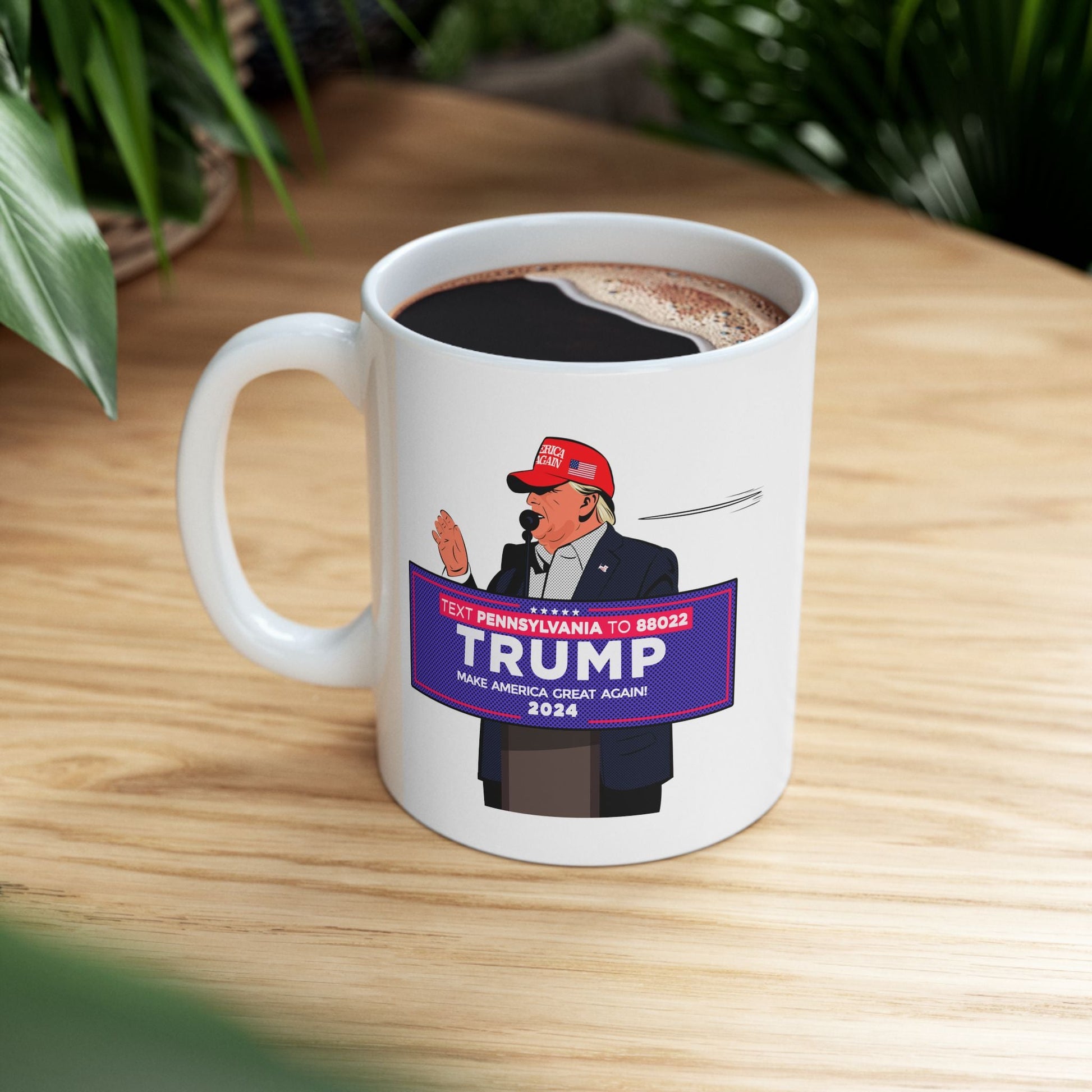 Trump Bullet Dodger [Pop Art] - Ceramic Mug (White, 11oz) - American Apostle - 11oz