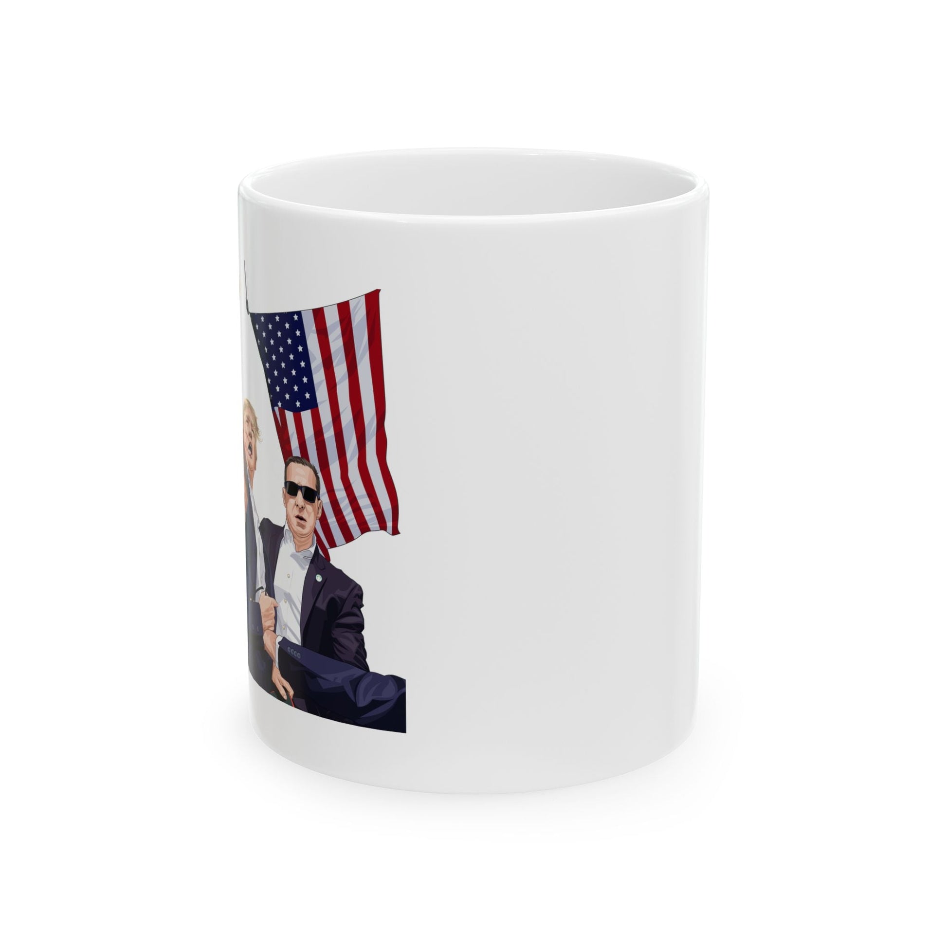 Trump Defiance [Cartoon] - Ceramic Mug (White, 11oz) - American Apostle - 11oz