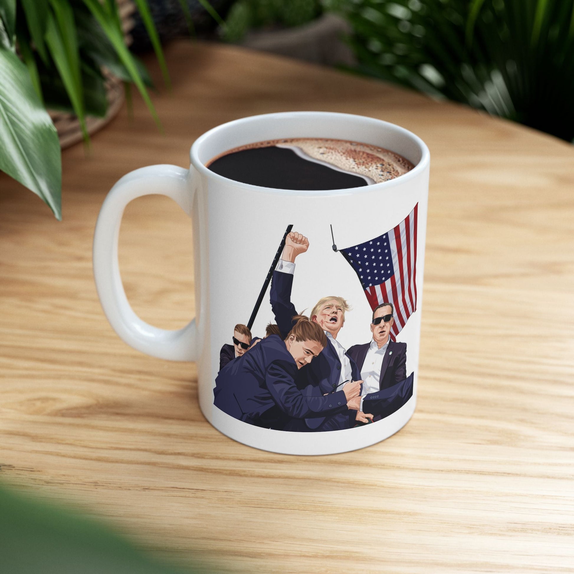 Trump Defiance [Cartoon] - Ceramic Mug (White, 11oz) - American Apostle - 11oz