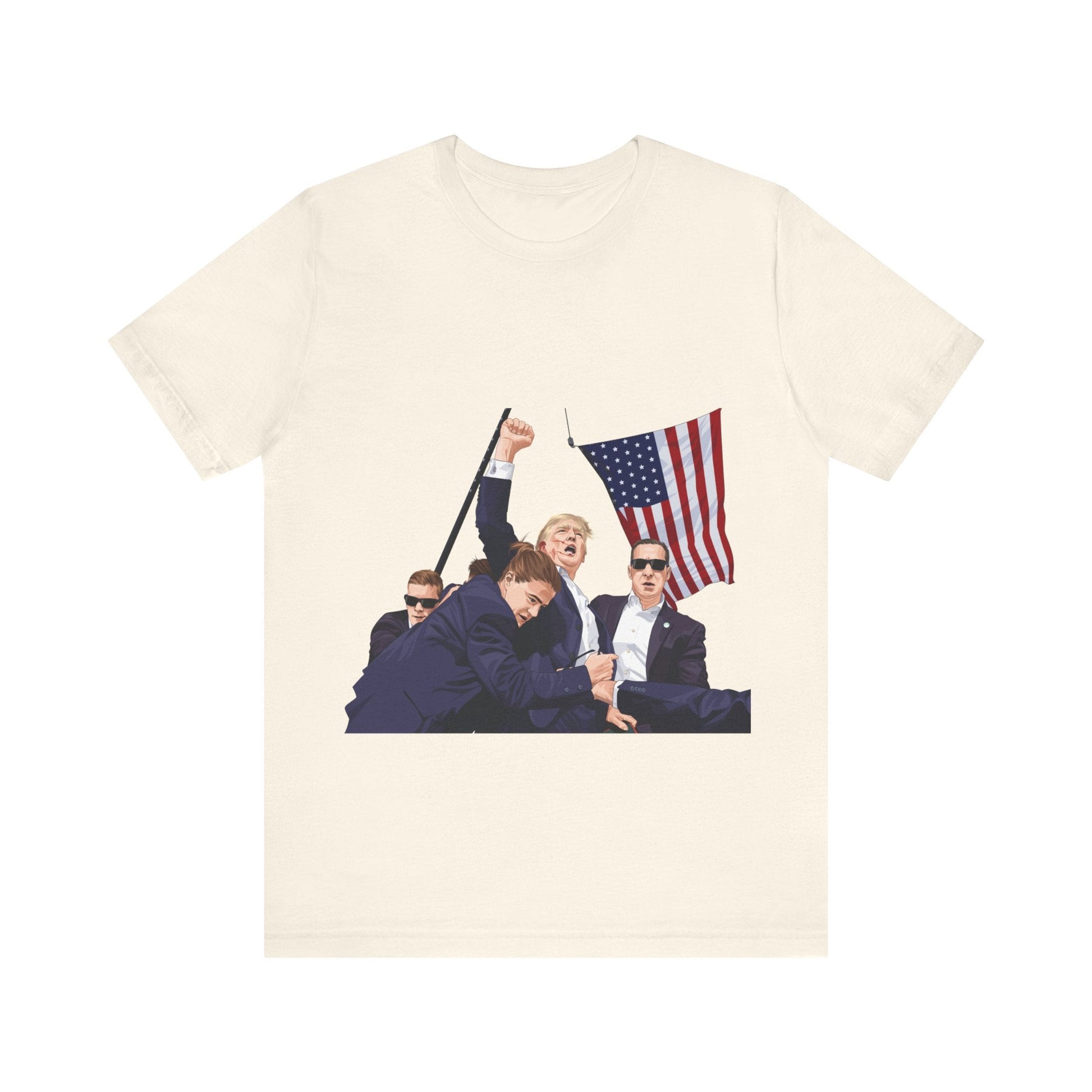 Trump Defiance [Cartoon] - Unisex T - Shirt - American Apostle - Natural