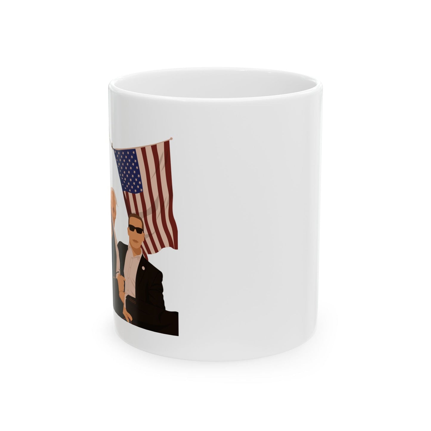 Trump Defiance [Minimalist Vector] - Ceramic Mug (White, 11oz) - American Apostle - 11oz