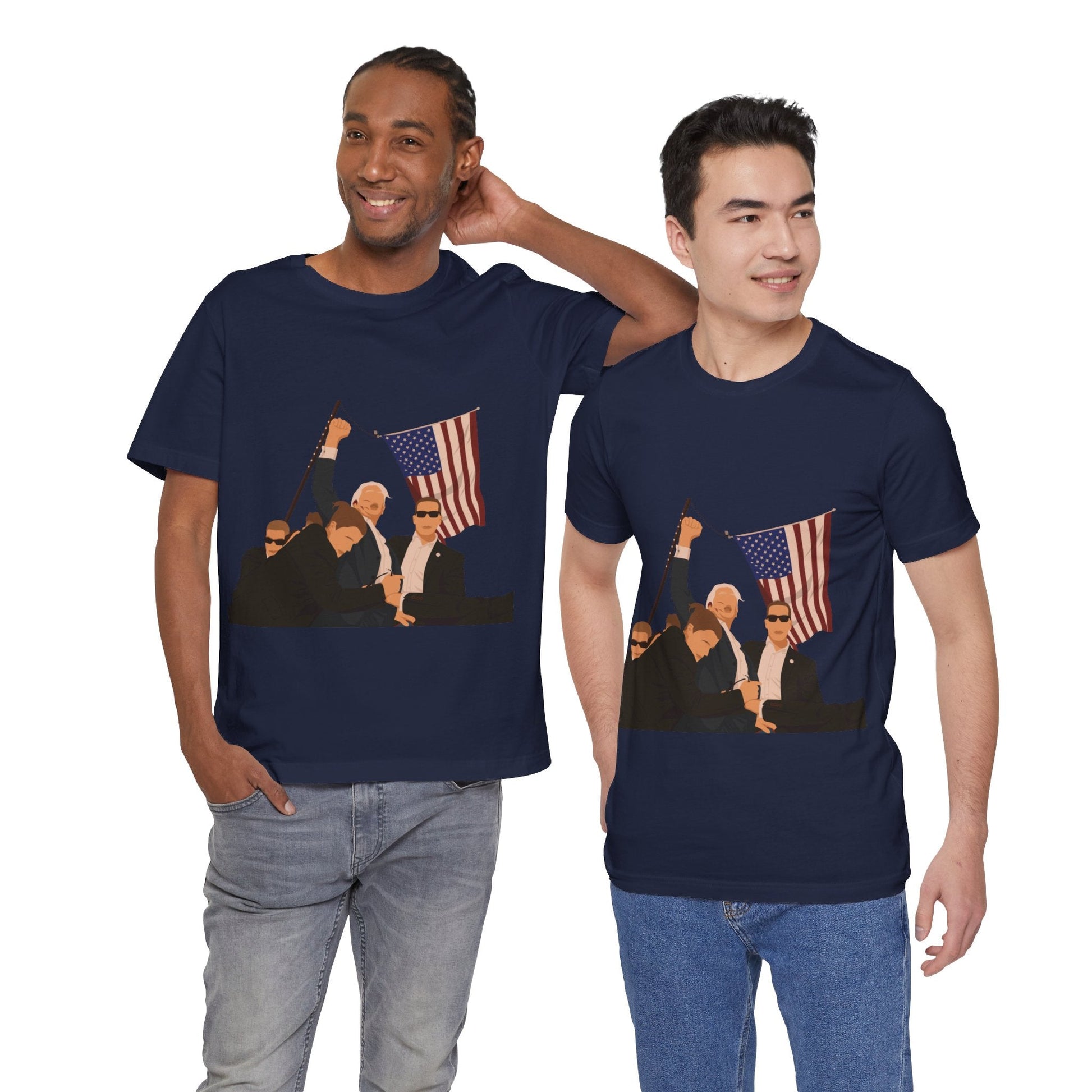 Trump Defiance [Minimalist Vector] - Unisex T - Shirt - American Apostle - Navy