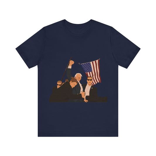 Trump Defiance [Minimalist Vector] - Unisex T - Shirt - American Apostle - Navy