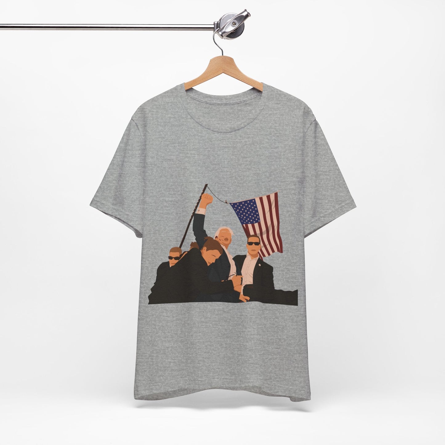 Trump Defiance [Minimalist Vector] - Unisex T - Shirt - American Apostle - Athletic Heather