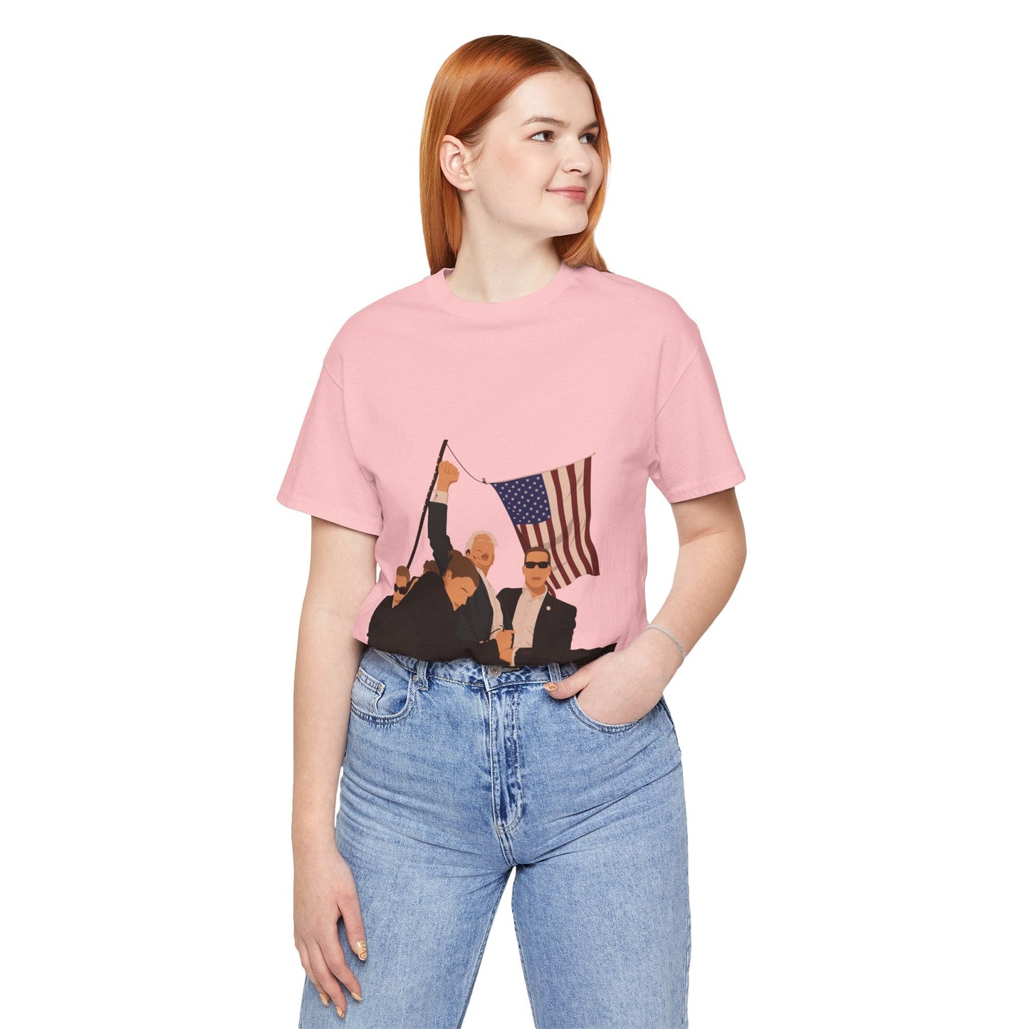 Trump Defiance [Minimalist Vector] - Unisex T - Shirt - American Apostle - Pink