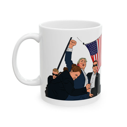 Trump Defiance [Pop Art] - Ceramic Mug (White, 11oz) - American Apostle - 11oz