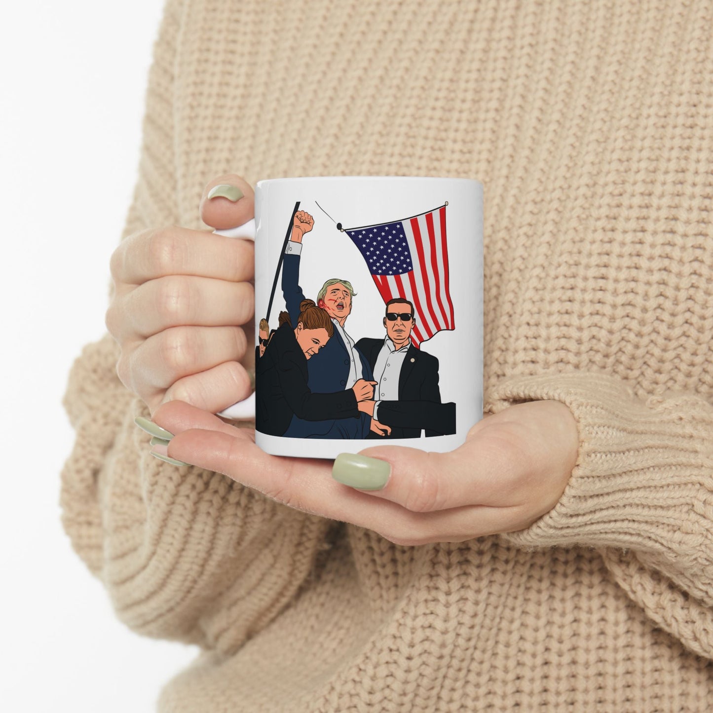 Trump Defiance [Pop Art] - Ceramic Mug (White, 11oz) - American Apostle - 11oz