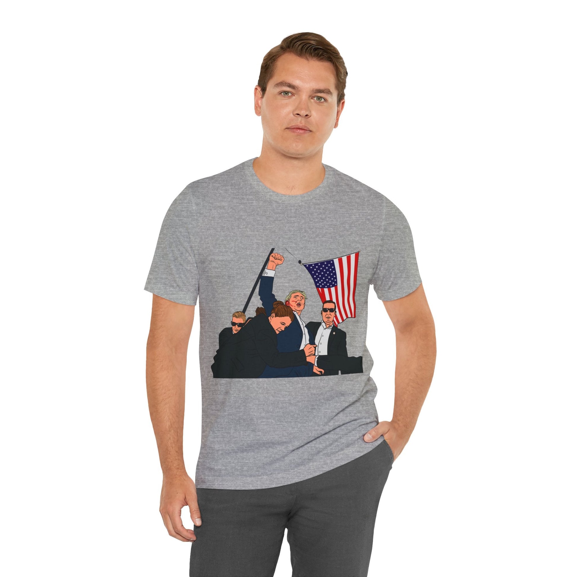 Trump Defiance [Pop Art] - Unisex T - Shirt - American Apostle - Athletic Heather