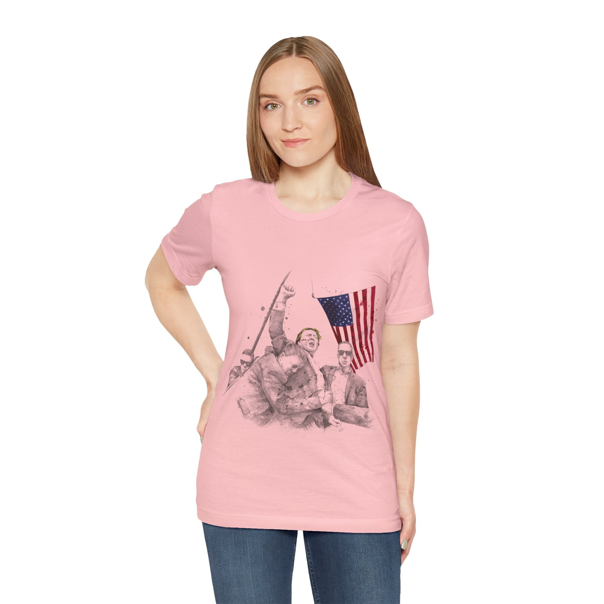 Trump Defiance [Scribble Art] - Unisex T - Shirt - American Apostle - Pink