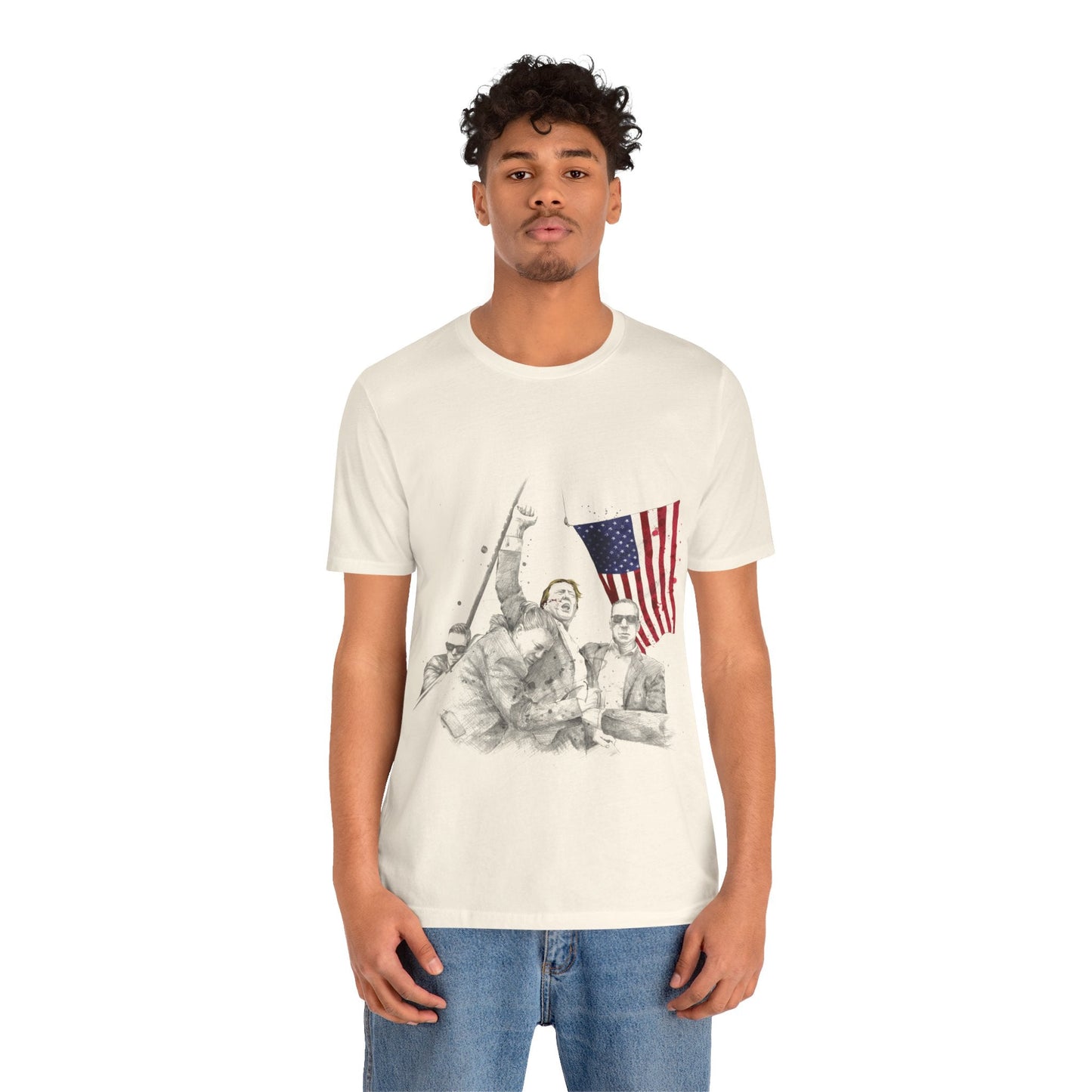 Trump Defiance [Scribble Art] - Unisex T - Shirt - American Apostle - Natural