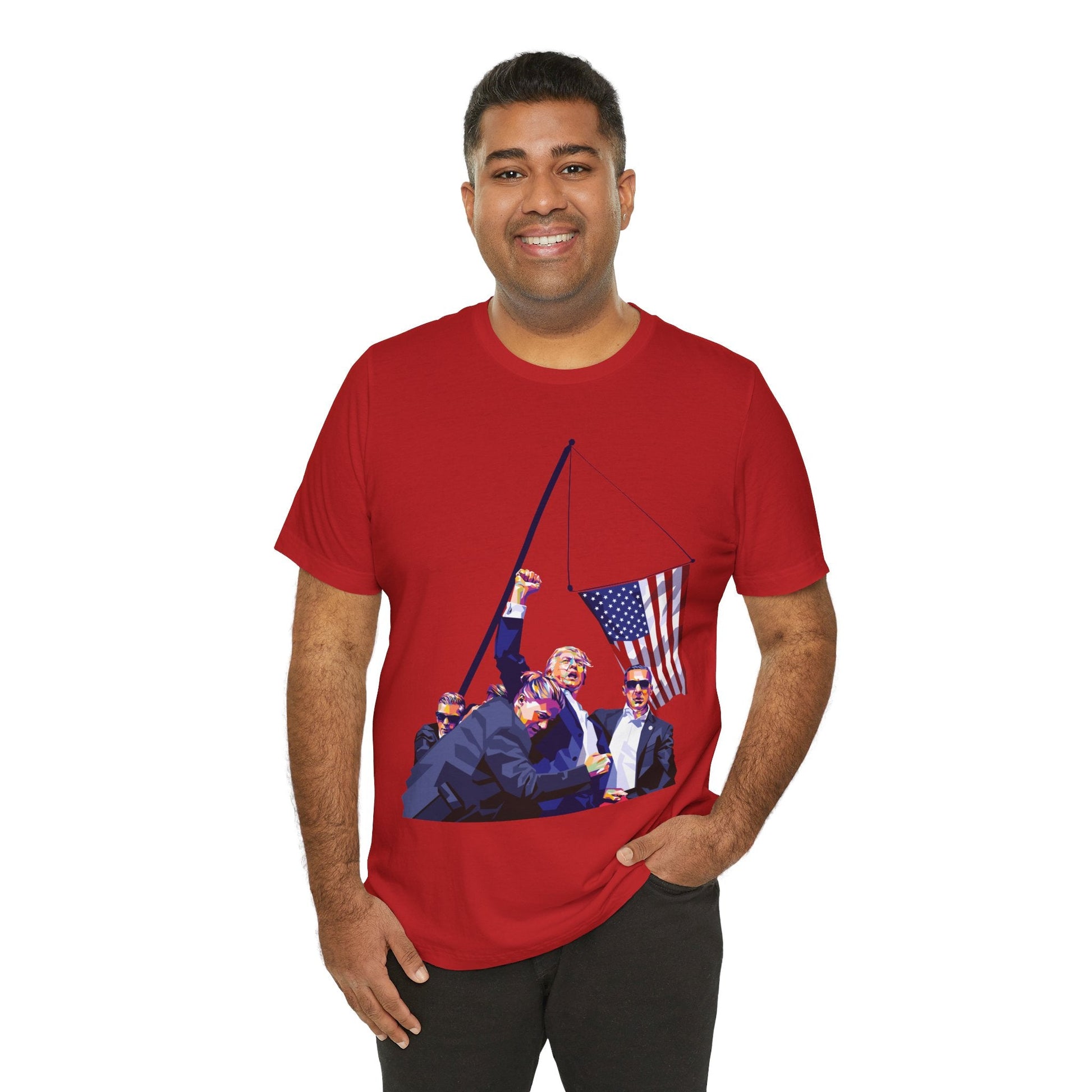 Trump Defiance [WPAP Art] - Unisex T - Shirt - American Apostle - Red