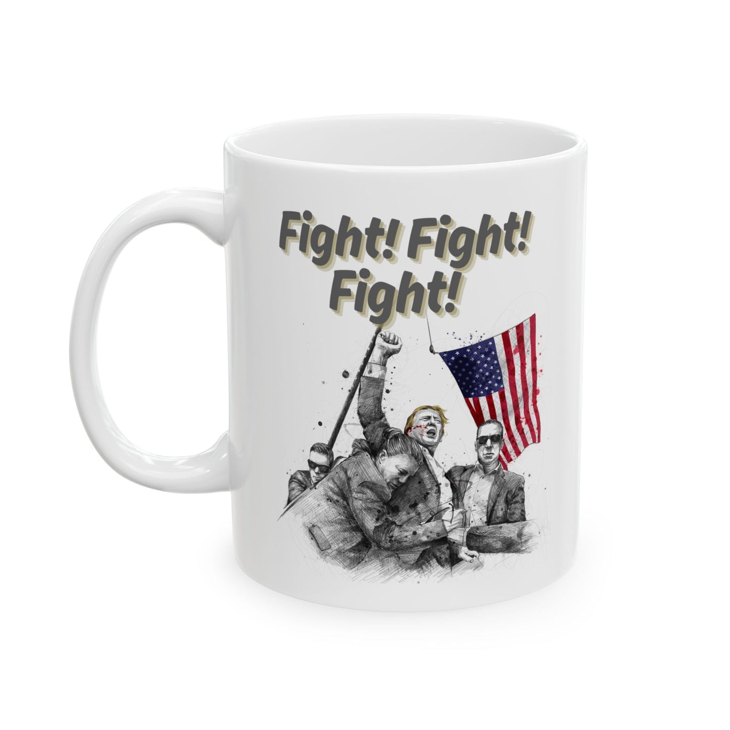 Trump Fight! Fight! Fight! - Ceramic Mug (White, 11oz) - American Apostle - 11oz