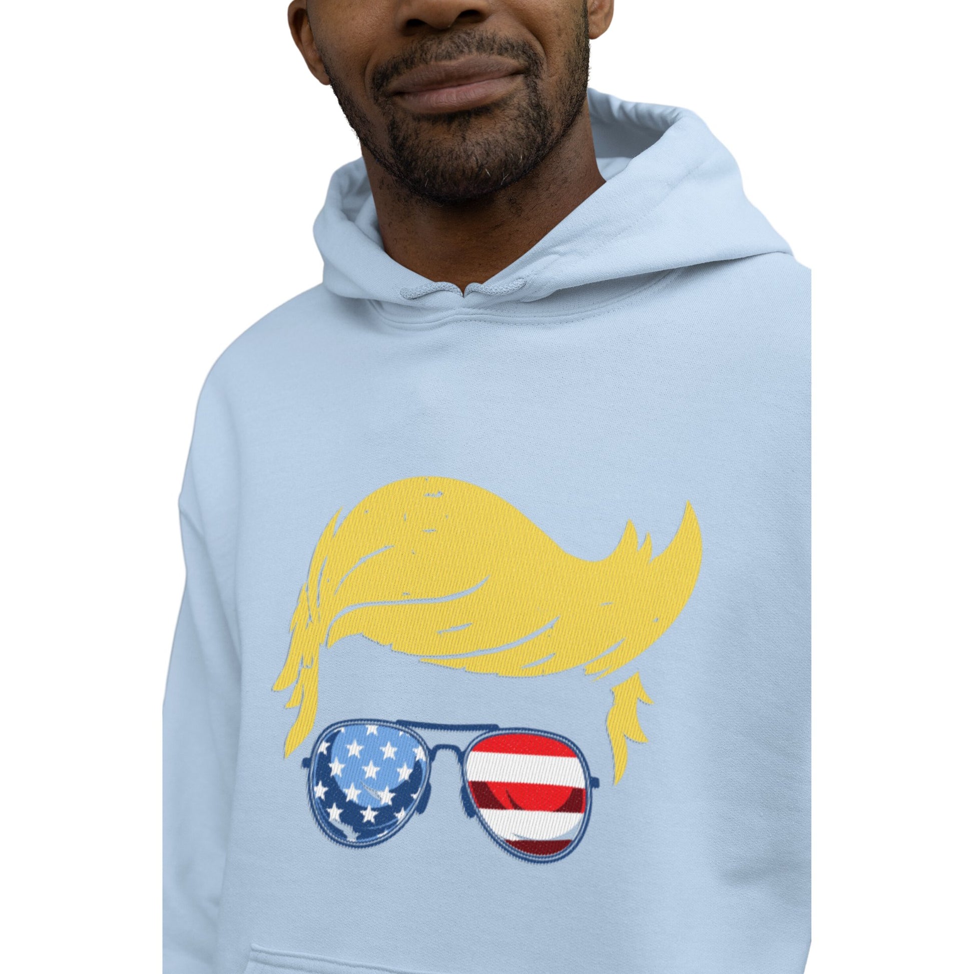 Trump Hair - Unisex Hooded Sweatshirt - American Apostle - Light Blue