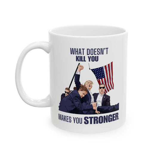 Trump STRONGER - Ceramic Mug (White, 11oz) - American Apostle - 11oz