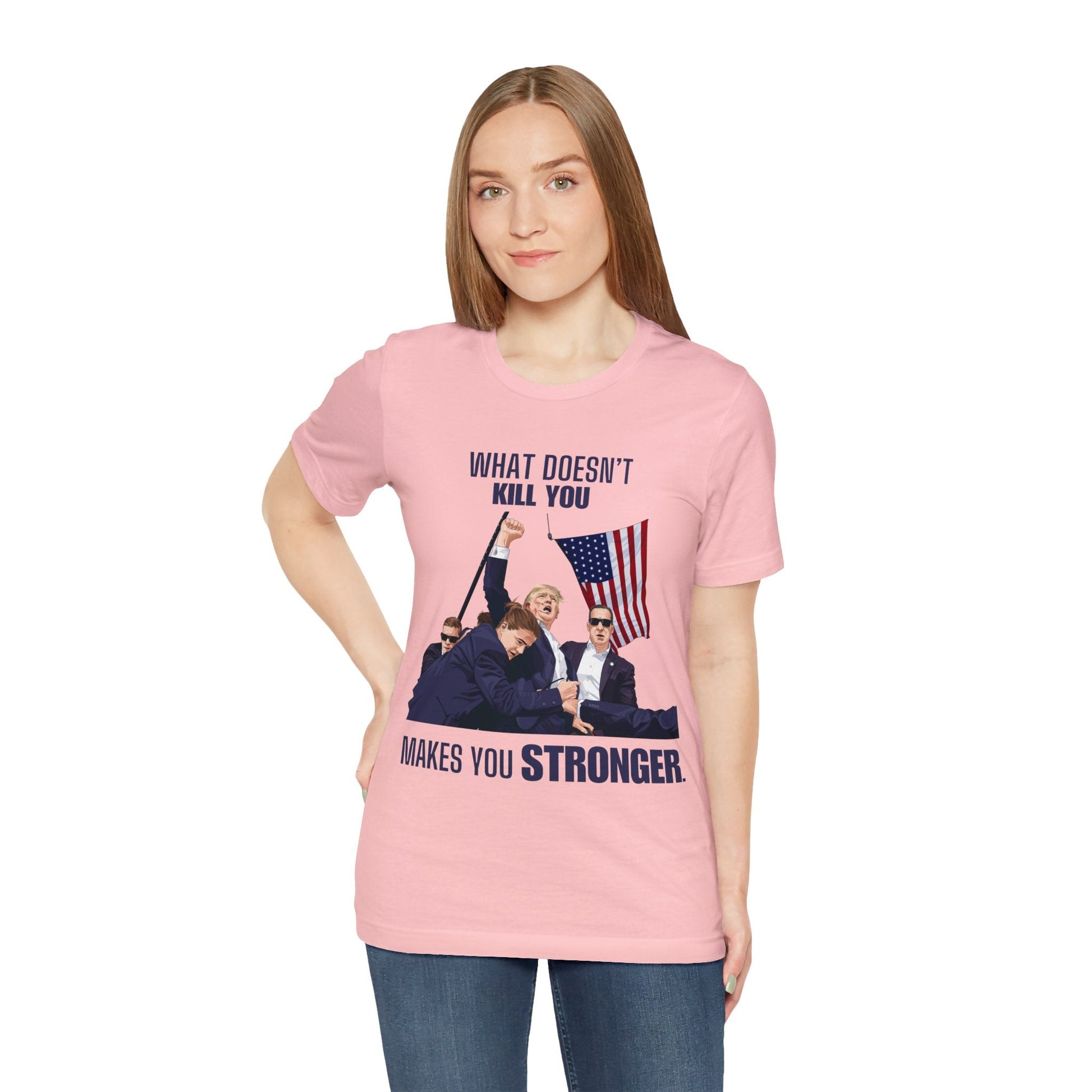 Trump STRONGER - Unisex T - Shirt - American Apostle - Pink