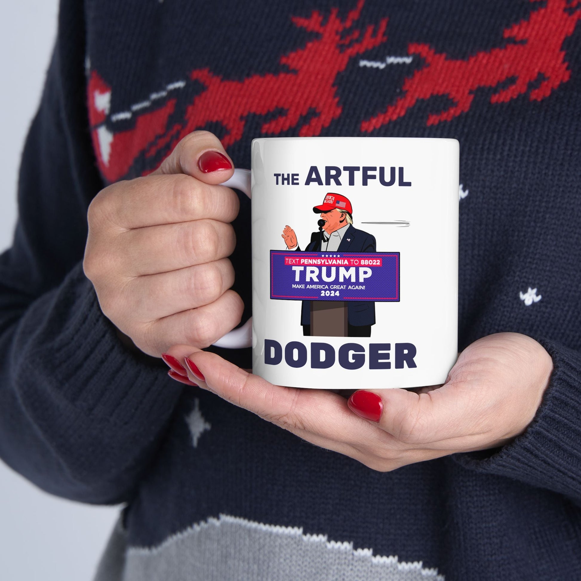 Trump The Artful Dodger [Pop Art] - Ceramic Mug (White, 11oz) - American Apostle - 11oz