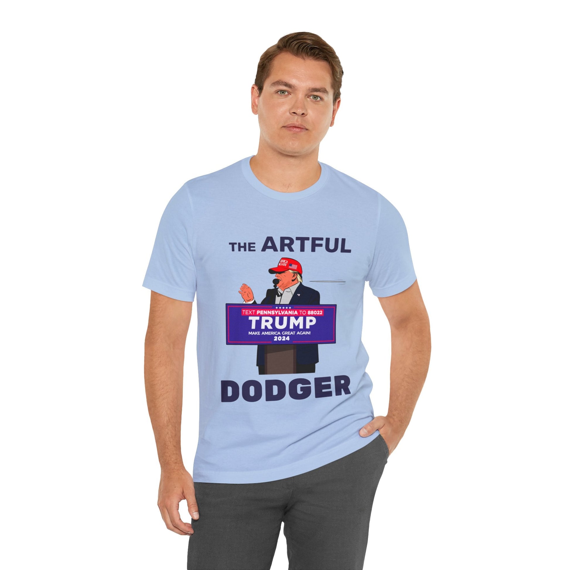 Trump The Artful Dodger [Pop Art] - Unisex T - Shirt - American Apostle - Baby Blue