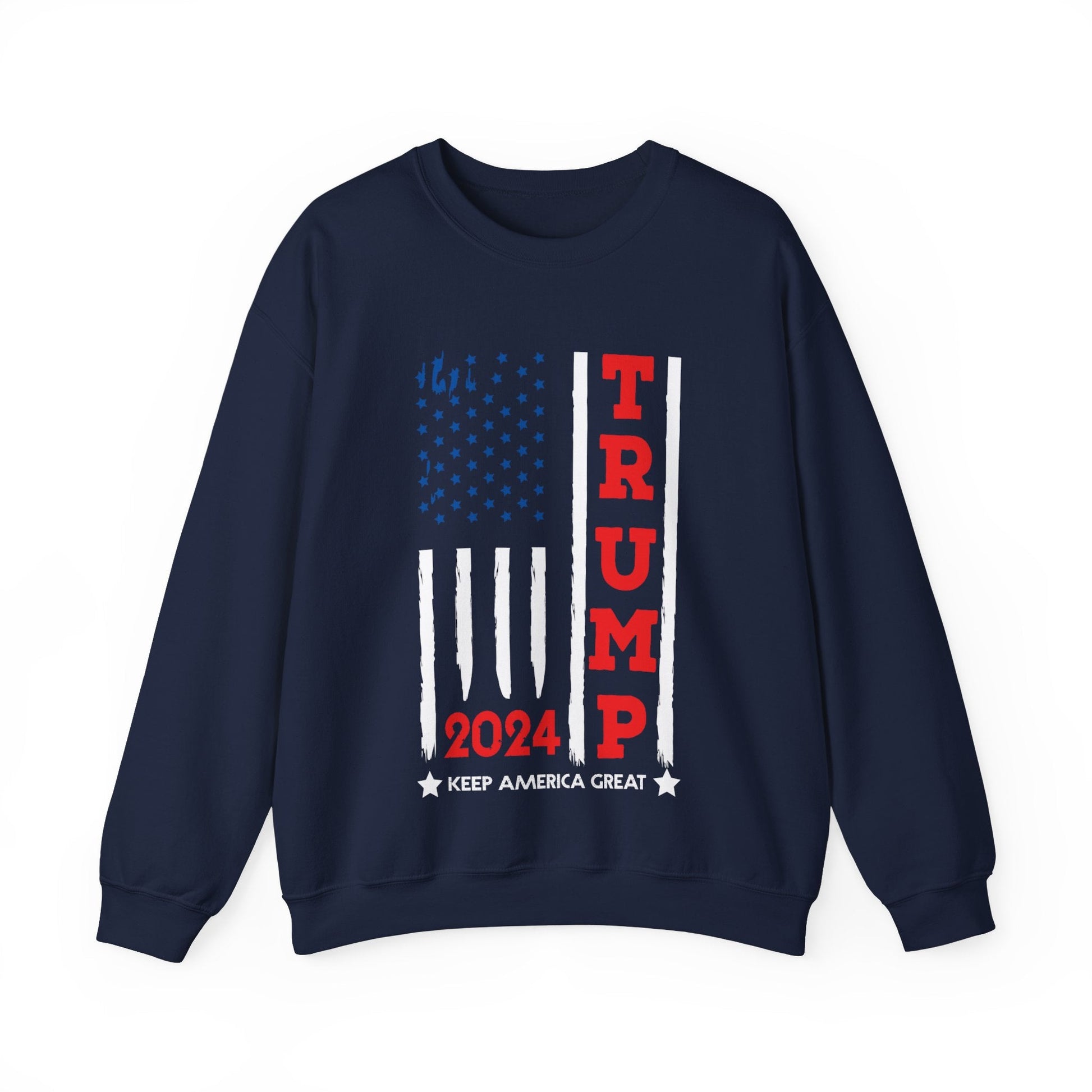 Trump USA Flag - Unisex Sweatshirt - American Apostle - Navy