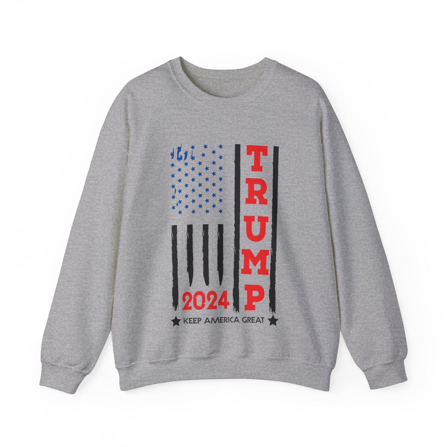 Trump USA Flag - Unisex Sweatshirt - American Apostle - Sport Grey