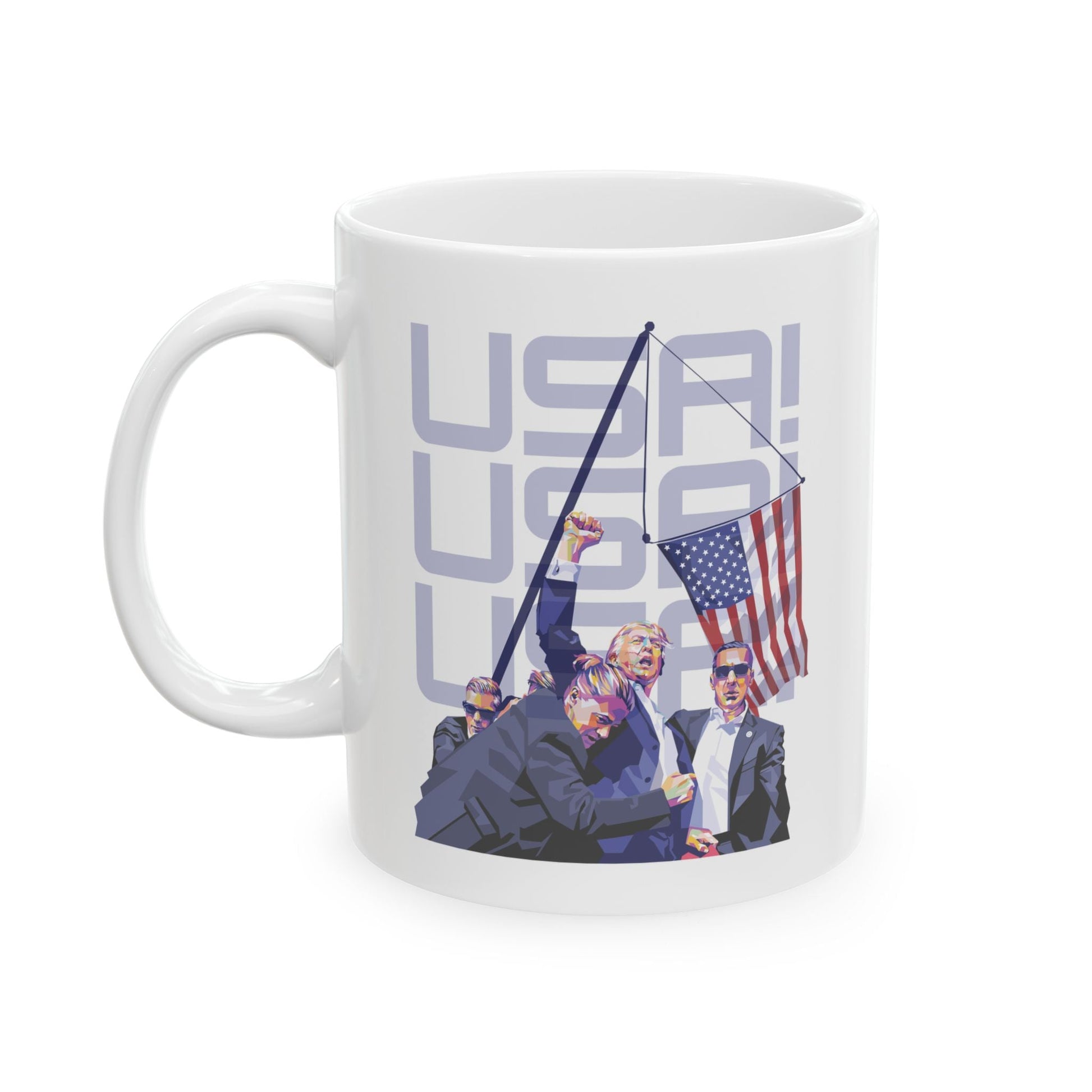 Trump USA! USA! USA! - Ceramic Mug (White, 11oz) - American Apostle - 11oz