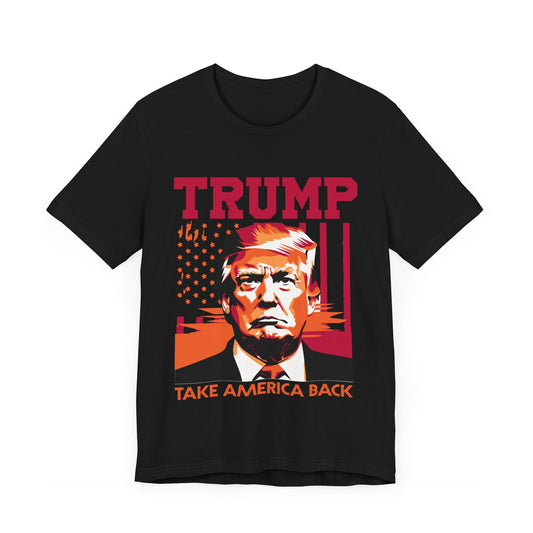 Trump Watercolor Portrait Take America Back - Unisex T - Shirt - American Apostle - Black